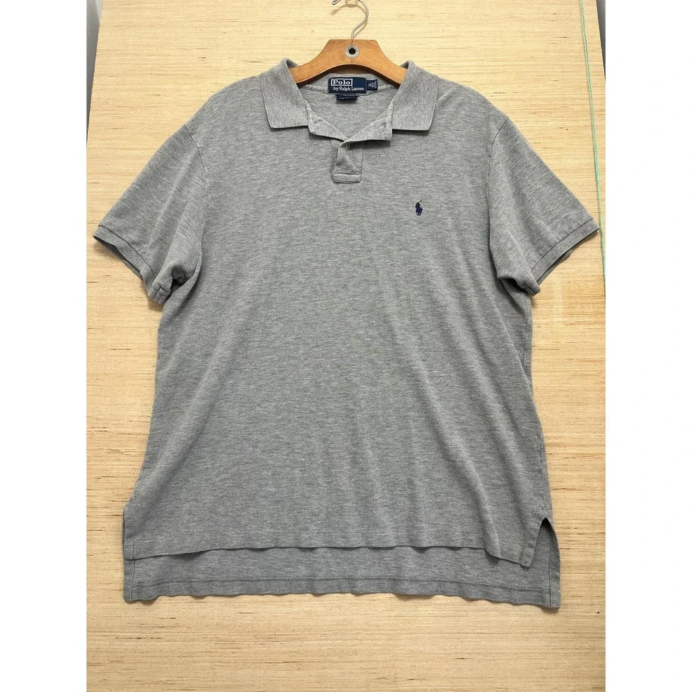 Polo Ralph Lauren Polo Shirt Mens XL Gray Custom Fit Classic Short Sleeve Casual